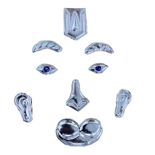 Achleshwar German Silver Hanuman Ji Mukharbind Shringar Set | Idol Face Decoration Set | Traditional Handcrafted | Silver | 8 Inch - Image 2