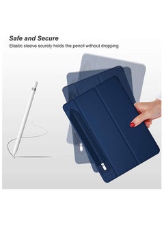 Procases ProCase Pencil Holder Sticker for Apple Pencil 1st and 2nd Gen, Elastic Stylus Pocket Pouch Adhesive Stylus Pen Sleeve Attached to Case for Apple Pencil and Other Stylus Pens -Navy  - Image 4