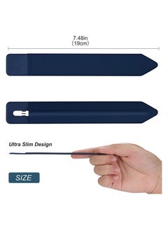 Procases ProCase Pencil Holder Sticker for Apple Pencil 1st and 2nd Gen, Elastic Stylus Pocket Pouch Adhesive Stylus Pen Sleeve Attached to Case for Apple Pencil and Other Stylus Pens -Navy  - Image 2