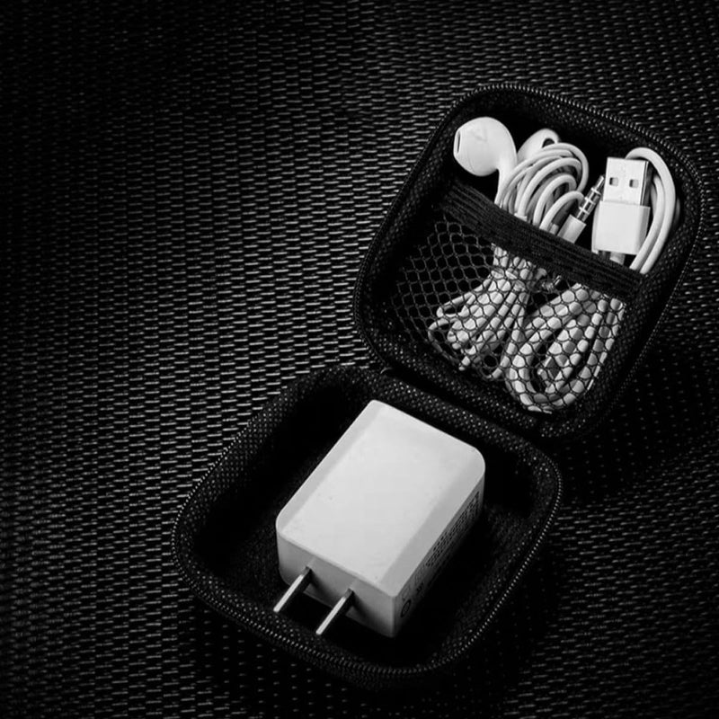 Kisangel 10pcs Waterproof Eva Headphone Storage Zipper Bag with Mesh Pocket, Portable Headset Organizer Case for Travel and Everyday Cord Protection, 8.5×8.5×4cm - Image 5