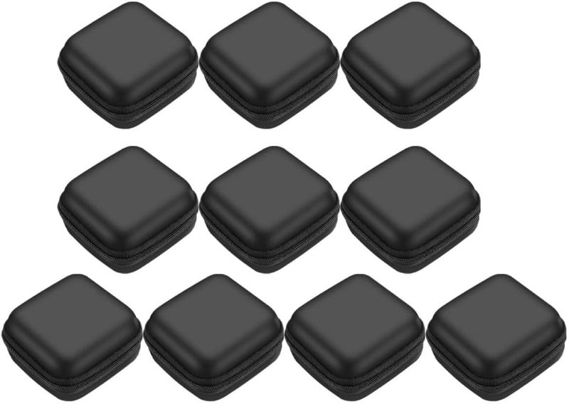 Kisangel 10pcs Waterproof Eva Headphone Storage Zipper Bag with Mesh Pocket, Portable Headset Organizer Case for Travel and Everyday Cord Protection, 8.5×8.5×4cm - Image 1