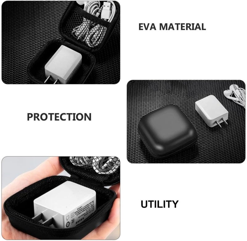 Kisangel 10pcs Waterproof Eva Headphone Storage Zipper Bag with Mesh Pocket, Portable Headset Organizer Case for Travel and Everyday Cord Protection, 8.5×8.5×4cm - Image 3