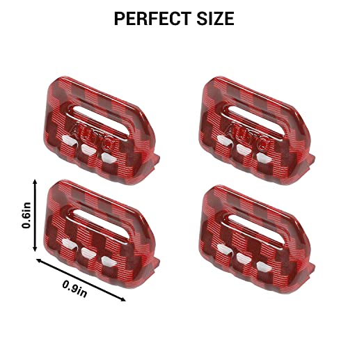 Jimen Compatible with Jeep Wrangler JL JLU 2018-2023 and Jeep Gladiator JT 2020-2023, 4PCS Center Console Window Button Switch Cover Interior Trim Accessories (Red Carbon Fiber) - Image 3