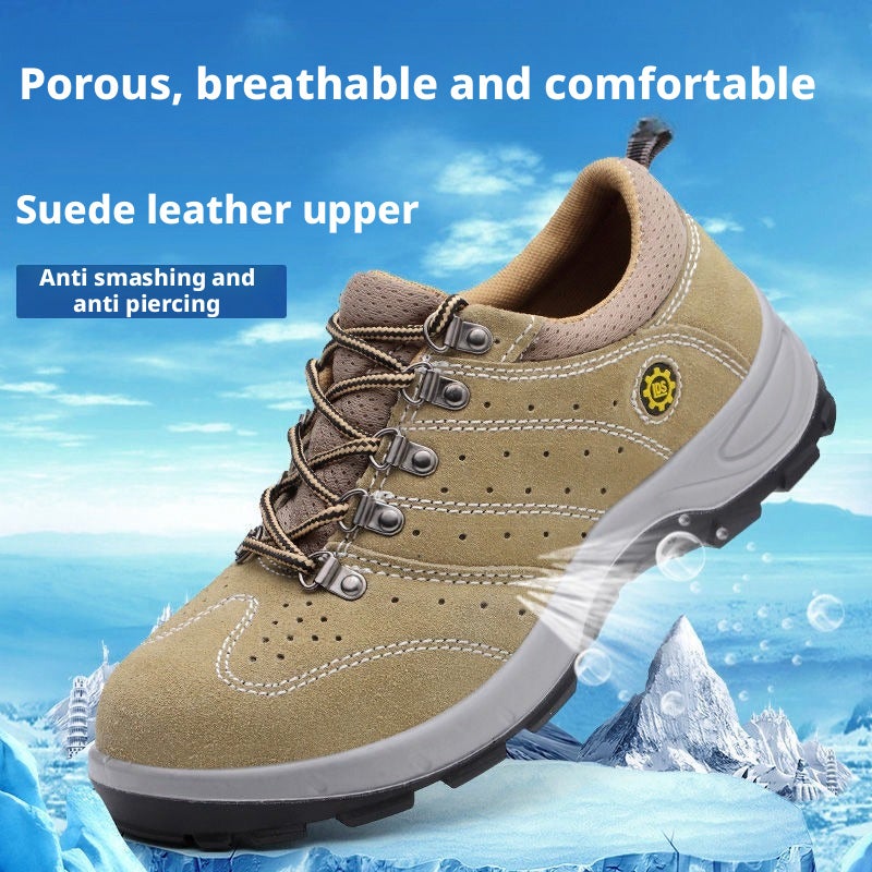 Men's Steel Toe Safety Shoes, Cowhide Leather, Puncture Resistant, Work Shoes - Image 1