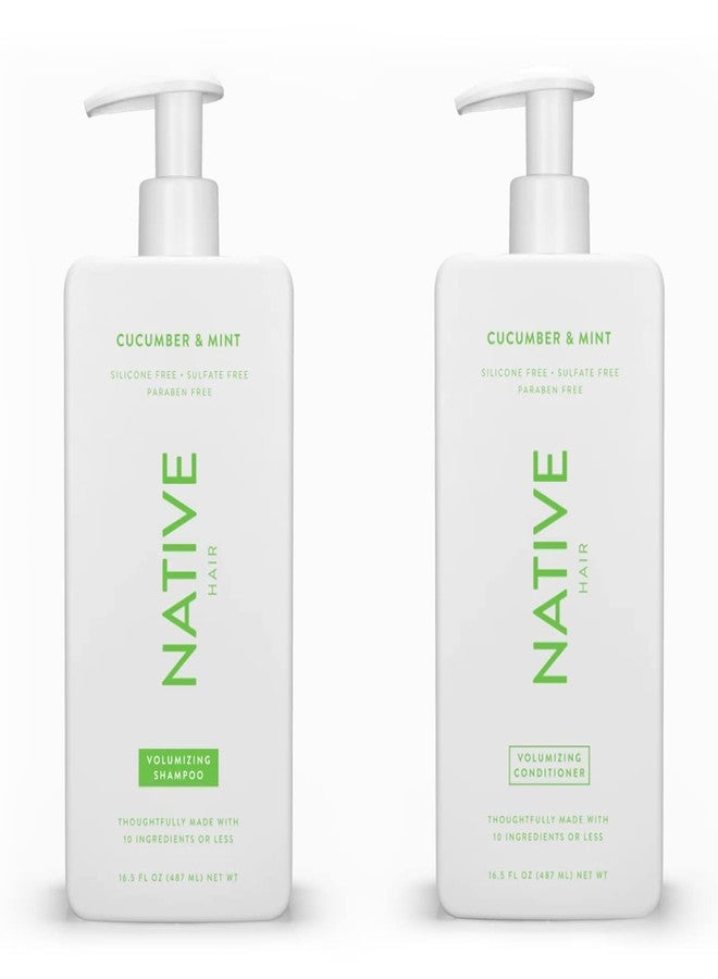 Native Shampoo and Conditioner Contain Naturally Derived Ingredients | All Hair Type Color & Treated From Fine to Dry Damaged, Sulfate & Dye Free - Cucumber & Mint, 16.5 fl oz each (2 pack) - Image 1