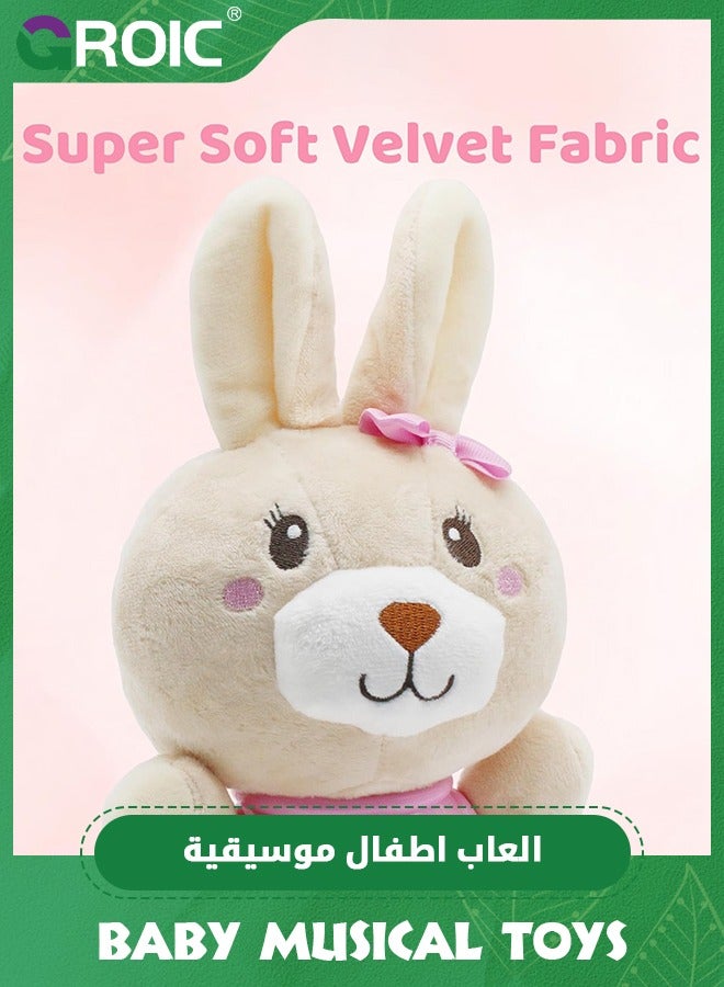 GROIC Bunny Stuffed Animal Plush Toy, Musical Interaction Toy Baby Gifts, Bunny Stuffed Animal Plush Baby Musical Toys Baby Toys for Baby Gifts Infant Toys Newborn Baby's Room Decorations - Image 5