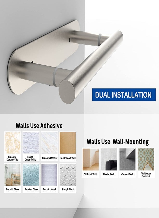 Ruacq Self Adhesive Toilet Paper Holder Brushed Double Post Pivoting Tissue Holders Roll Holder Hangers Bathroom Tissue Roll Holder SUS 304 Stainless Steel Modern Wall Mounted or Self-Adhesive - Image 5