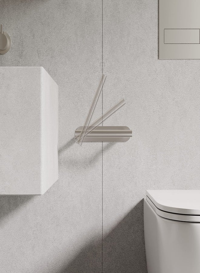 Ruacq Self Adhesive Toilet Paper Holder Brushed Double Post Pivoting Tissue Holders Roll Holder Hangers Bathroom Tissue Roll Holder SUS 304 Stainless Steel Modern Wall Mounted or Self-Adhesive - Image 3