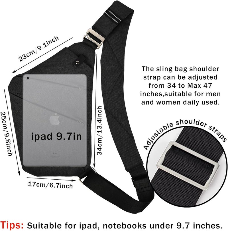 VADOO Sling Bag - Anti-theft Crossbody Shoulder Bag for Men and Women - Image 4
