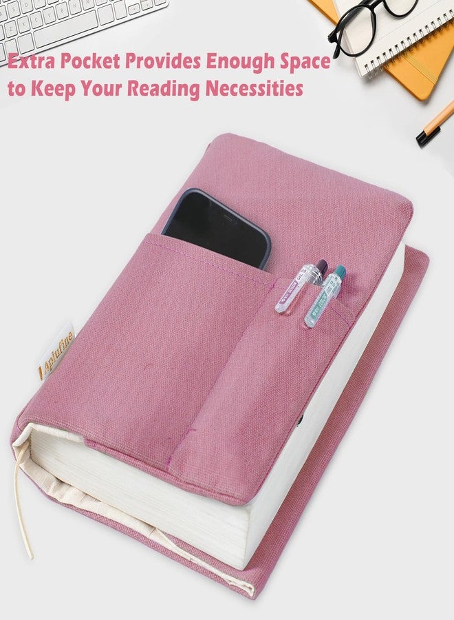 Aplufine أغلفة كتب قماشية من أبلوفاين، واقيات كتب قابلة للغسل، أغلفة كتب للروايات ذات الغلاف الورقي، أغلفة كتب قابلة للتعديل للكتب ذات الغلاف المقوى مع جيوب للأقلام، أغلفة كتب ذات غلاف ناعم، هدايا لمحبي الكتب - Image 3