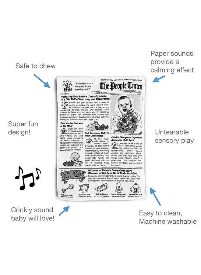 People People Brain Builders: Baby Newspaper - Crinkly Baby Toy - Image 4