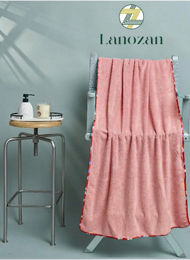 lanozan Medium Bath Towel Size 140*70*2.5cm Pink  - Image 1