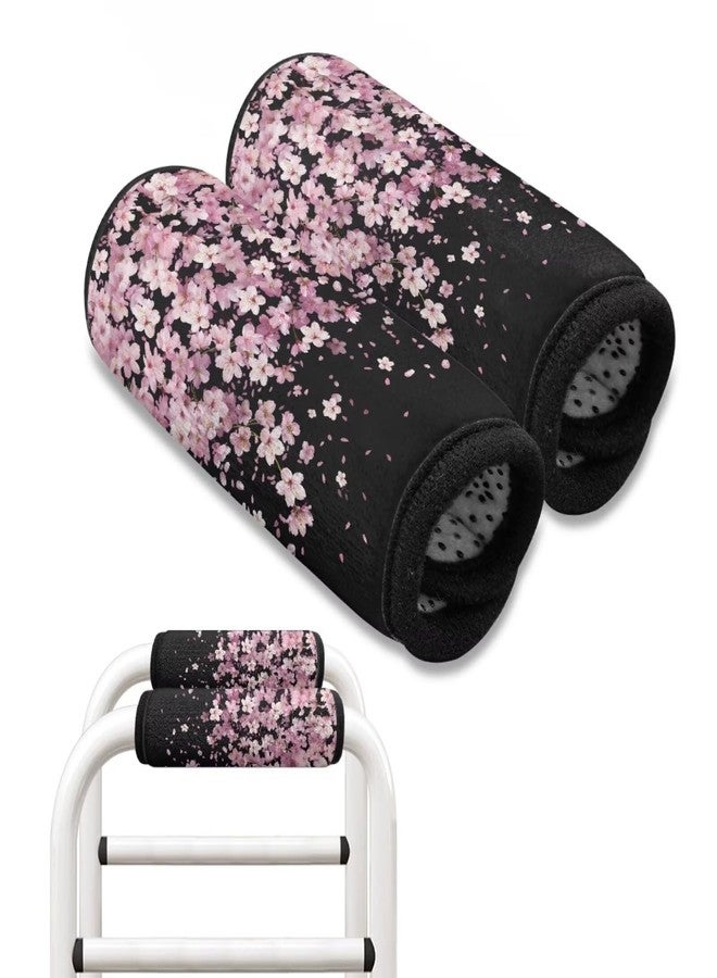 Hechitok Cherry Blossom Walker Handle Cushions Non-Slip Soft Walker Grips Hand Pad Accessories for Folding Wheelchair Rollator Crutch Handle Pads Grips, Mobility Aid - Image 1
