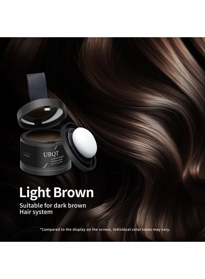 URQT Magic Hairline Powder, Instantly Conceals Hair Loss, Natural Hairline Coverage, Hair Fibers for Thinning Hair, Root Touch Up Hair Powder for Women & Men, Root Cover Up Hair Powder (Light Brown) - Image 2
