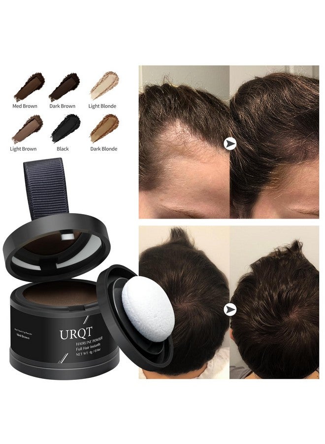 URQT Magic Hairline Powder, Instantly Conceals Hair Loss, Natural Hairline Coverage, Hair Fibers for Thinning Hair, Root Touch Up Hair Powder for Women & Men, Root Cover Up Hair Powder (Light Brown) - Image 5