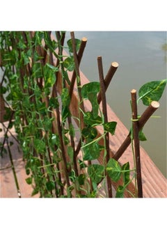 BLOOMING TIME Expandable Wooden Fence With Artificial Faux Plant Leaves  - Image 2