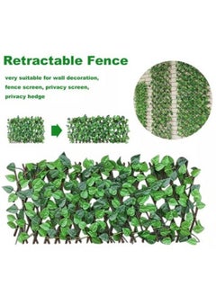 BLOOMING TIME Expandable Wooden Fence With Artificial Faux Plant Leaves  - Image 4