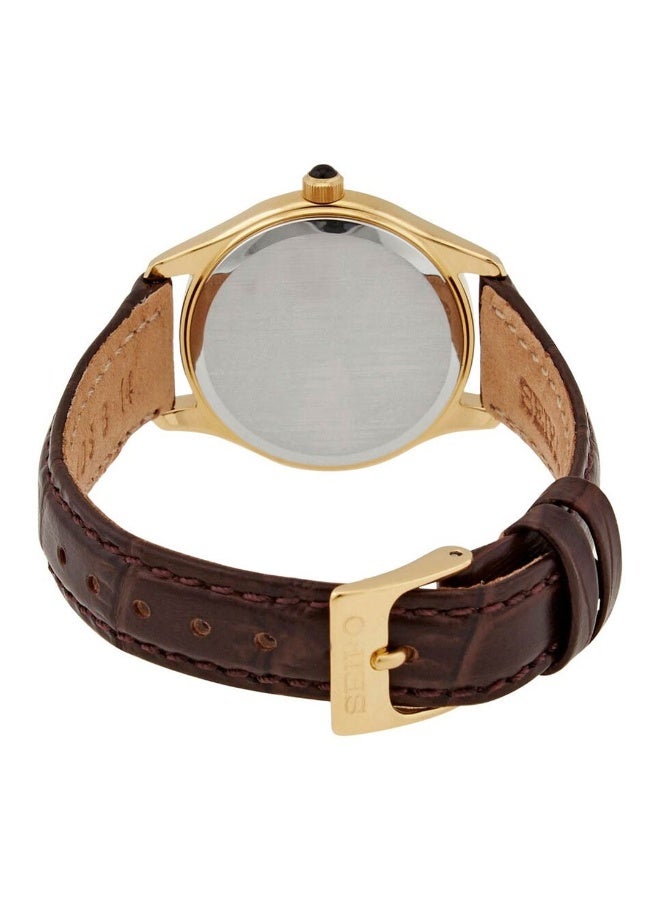 Seiko ساعة يد كلاسيكية SWR072P1، 29 مم قرص أبيض، حزام جلد، مقاومة للماء حتى 50 متر - Image 3