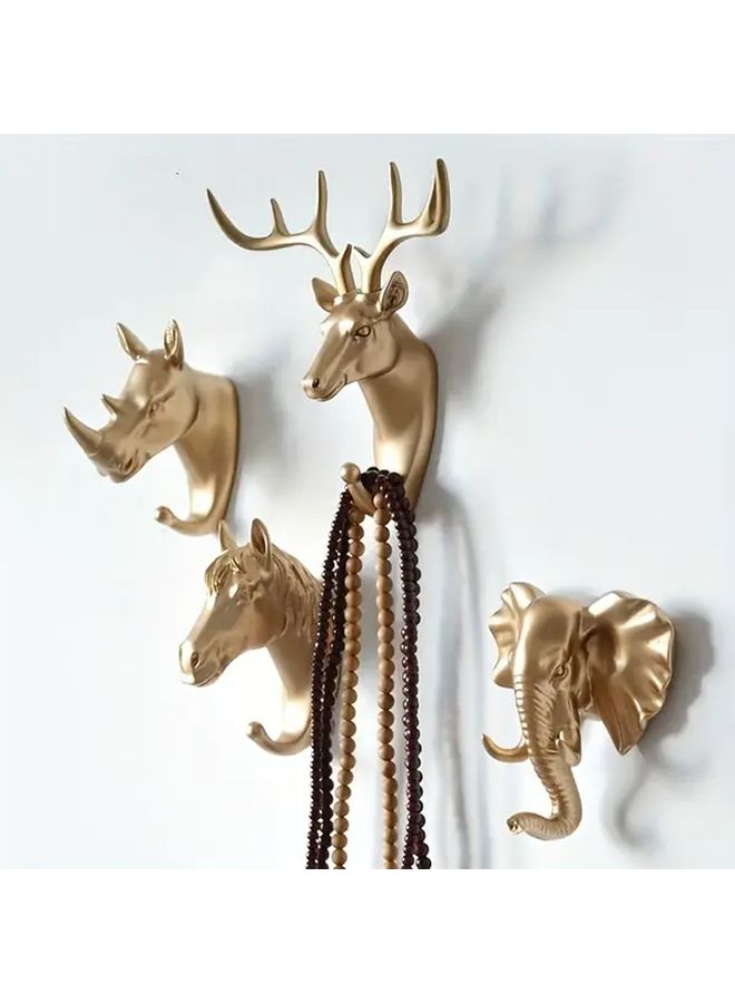 Black Giraffe Head Hook Strong Adhesive Wall Decor No Drill Rust Proof - Image 1