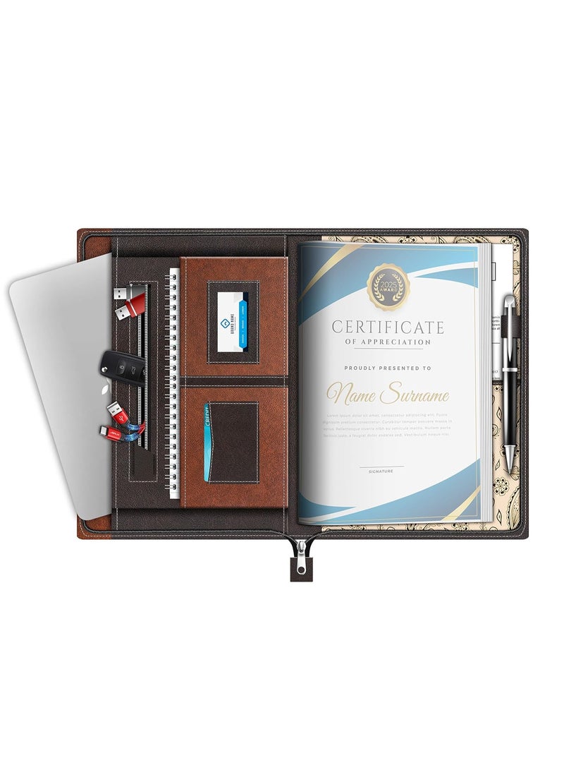 FEDUS Multipurpose Leatherette Professional File Folders  20 Leafs For Men And Women Brown - Image 1