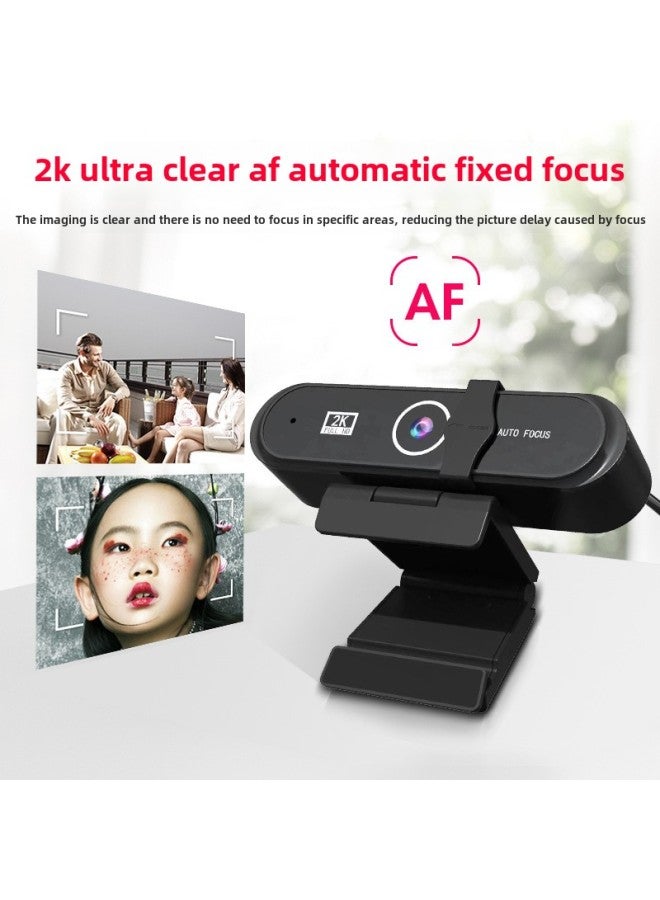 كاميرا كمبيوتر USB HD 2K/4K كاميرا ويب بتركيز تلقائي على الإنترنت فئة Live PC WebCam-اللون: G93 Hd (4k) مقبس USB التوصيل والتشغيل بدون سائق - Image 2