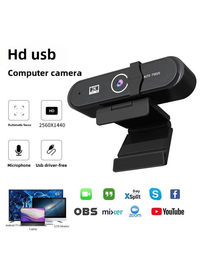 كاميرا كمبيوتر USB HD 2K/4K كاميرا ويب بتركيز تلقائي على الإنترنت فئة Live PC WebCam-اللون: G93 Hd (4k) مقبس USB التوصيل والتشغيل بدون سائق - Image 4