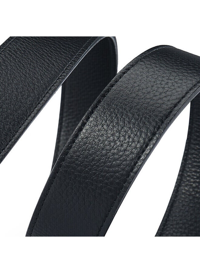 Scarecrow Men's Belt With Smooth Buckle, Genuine Top-grain Leather, Business Waistband, Casual Trendy Trouser Belt, Birthday Gift - Image 3