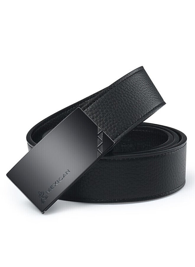 Scarecrow Men's Belt With Smooth Buckle, Genuine Top-grain Leather, Business Waistband, Casual Trendy Trouser Belt, Birthday Gift - Image 2