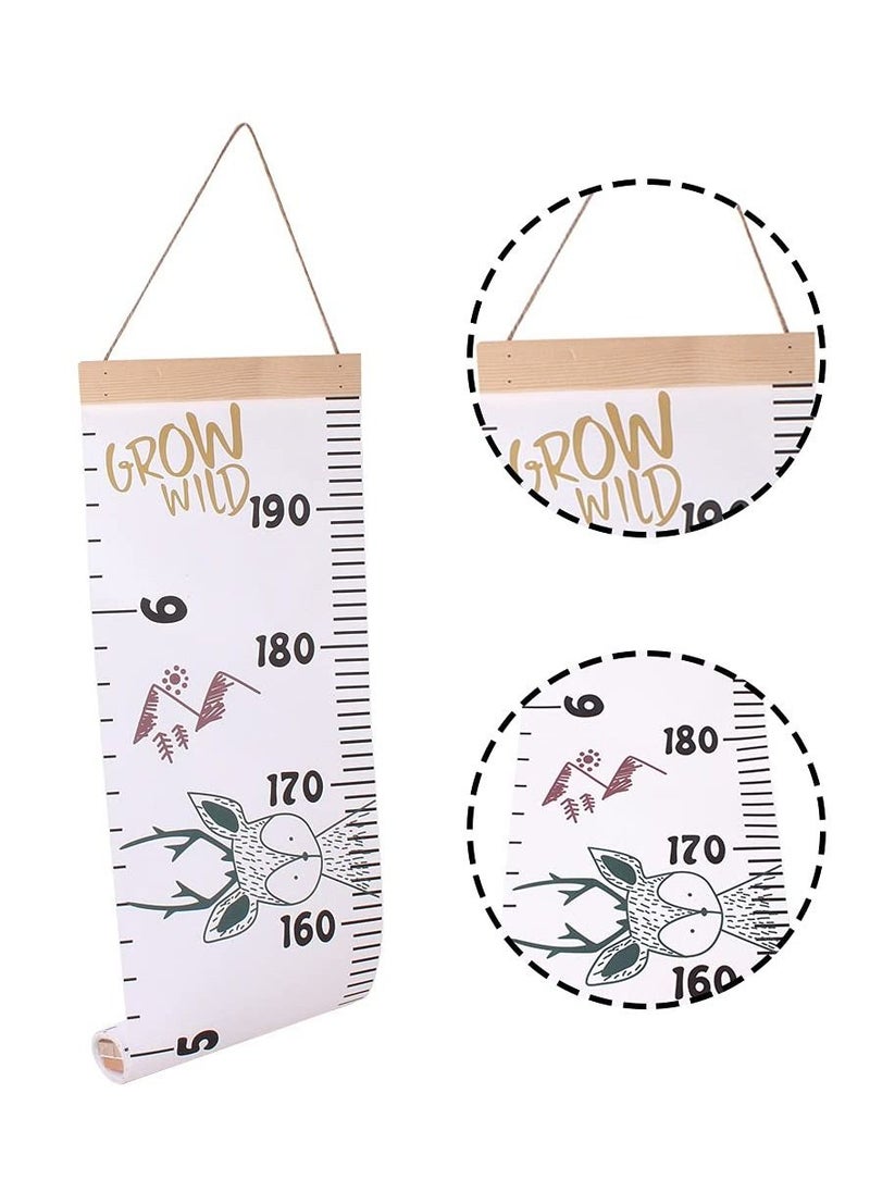 Generic - Baby Height Growth Chart Wall Hanging Measuring Ruler for Kids, Canvas and Wood Removable Wall Hanging Portable Baby Growth Chart for Baby, Children, Boys, Girls - Image 1