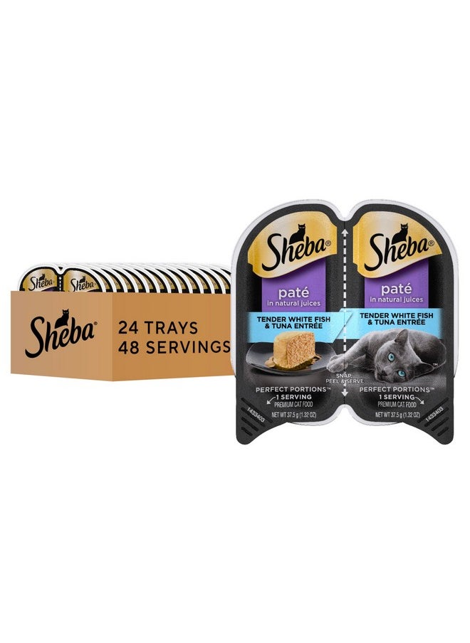 Sheba Sheba Perfect Portions Wet Cat Food Pate Tender White Fish and Tuna Entree, 2.6 oz. Twin-Pack Trays (24 Count, 48 Servings)  - Image 1