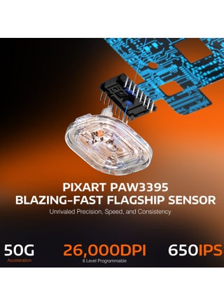 ماوس ألعاب لاسلكي خفيف الوزن X3 مع وضع ثلاثي 2.4G/USB-C سلكي/بلوتوث، حتى 26 ألف نقطة في البوصة، مستشعر بصري PAW3395، 5 أزرار قابلة للبرمجة للكمبيوتر الشخصي/الكمبيوتر المحمول/Win/Mac - view 5