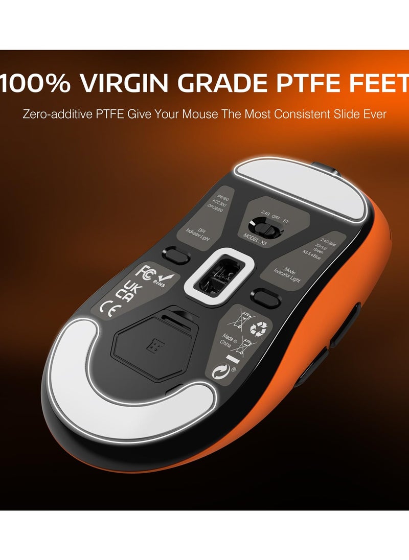 Attack Shark - X3 Lightweight Wireless Gaming Mouse with Tri-Mode 2.4G/USB-C Wired/Bluetooth,Up to 26K DPI, PAW3395 Optical Sensor,5 programmable Buttons for PC/Laptop/Win/Mac - Image 1