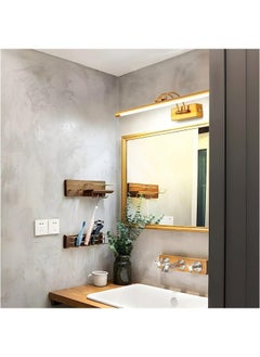 HUA QIANG WANG Bathroom LED Mirror Front Light Gold Vanity Light Fixture with Switch, 15W 60CM Cabinet Picture Wall Lights, 3-Color Indoor Lighting Wall Sconce Bedside Reading Lamp  - Image 5