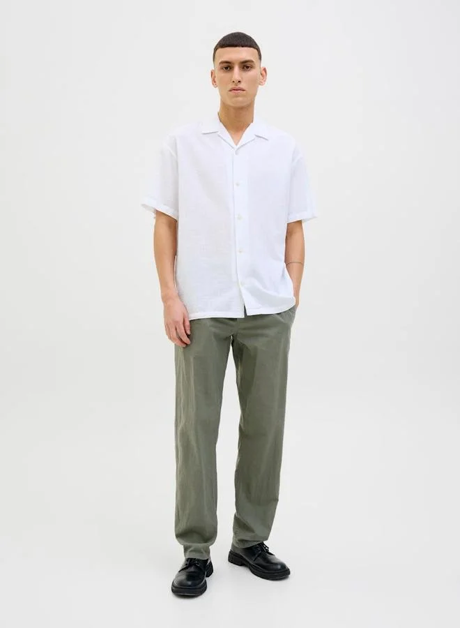 JACK & JONES Jack & Jones Mid Rise Regular Fit Linen Blend Pants
