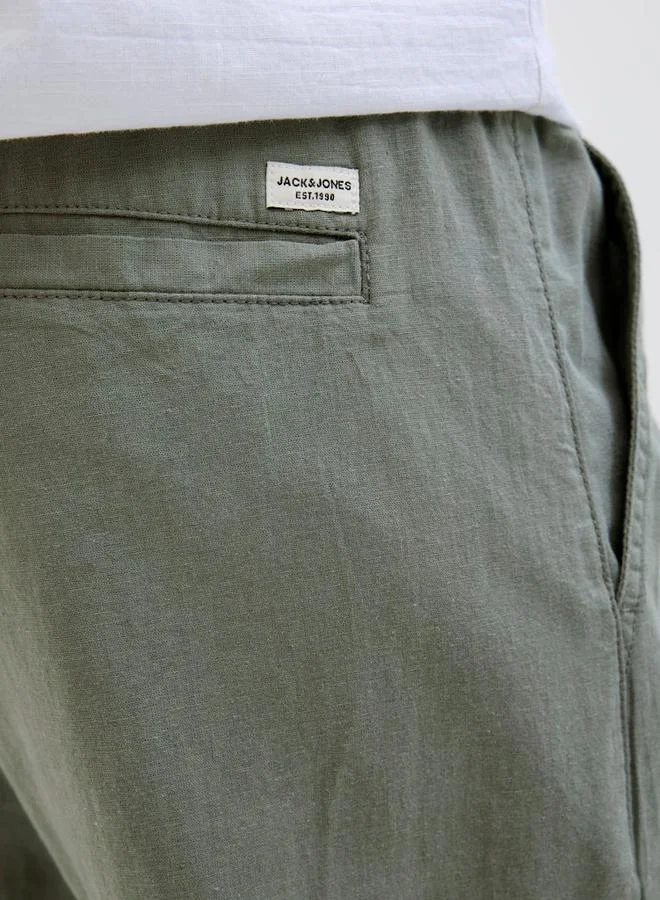 JACK & JONES Jack & Jones Mid Rise Regular Fit Linen Blend Pants