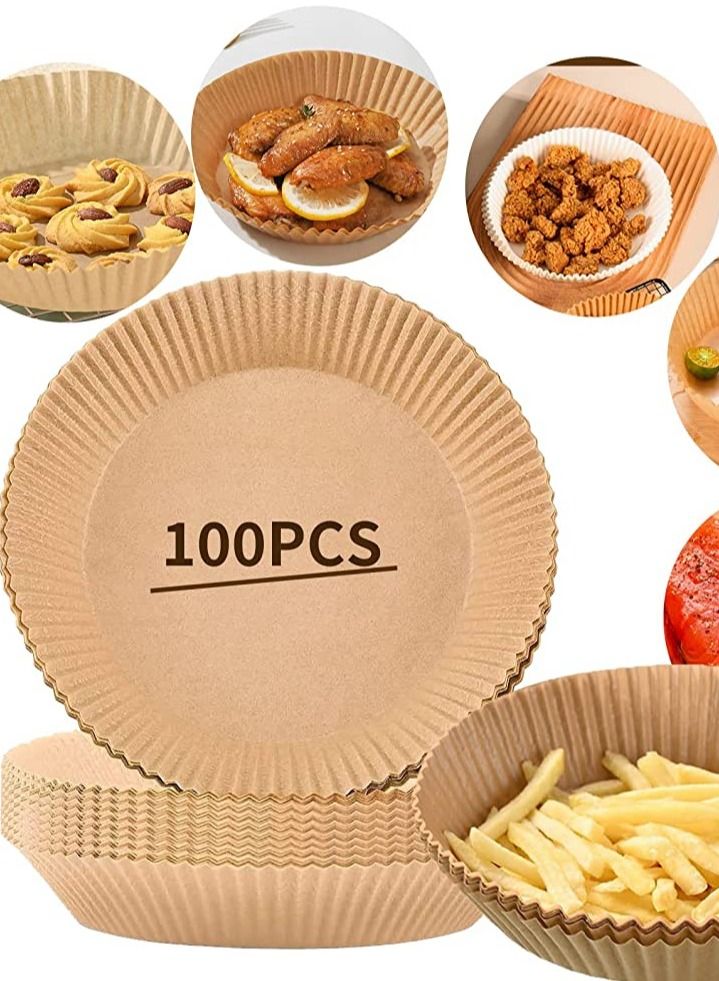 RKN 100Pcs 7.8 Inch Air Fryer Disposable Paper Liner Round Non Stick Water Proof Oil Proof Parchment Paper  - Image 5