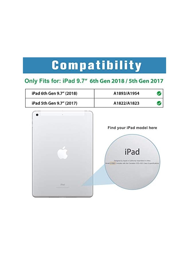 Procases iPad 9.7 Case (Old Model) 2018 iPad 6th Generation / 2017 iPad 5th Generation Case - Ultra Slim Lightweight Stand Case with Translucent Frosted Back Smart Cover for iPad 9.7 Inch –Navy - Image 2