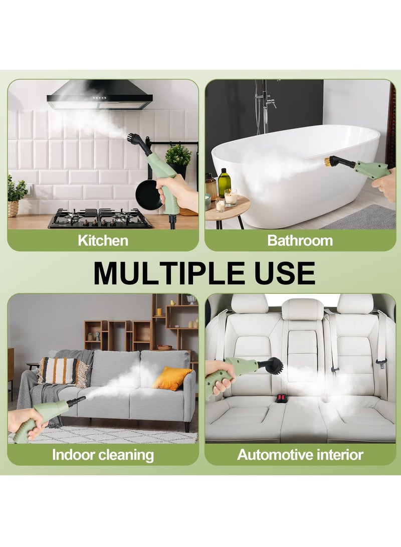 ET-LIFE Steam Cleaner, 2500W Pressurized Steamer for Cleaning, Multi-Purpose Steamer for Home, Handheld Steam Cleaner, 15s Fast Heating Car Steamer, Portable Steam Cleaner for Kitchen, Bathroom, Tile (Green) - Image 5