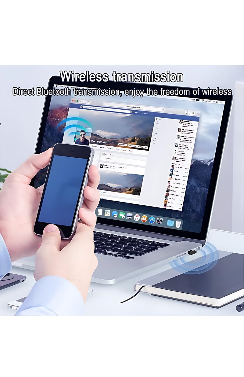 دي كيو فيث محول بلوتوث USB 5.4، عصا بلوتوث لجهاز الكمبيوتر المحمول، دونجل EDR USB بلوتوث متوافق مع ويندوز 11/10/8.1/7 (بلوتوث 5.4) - Image 5