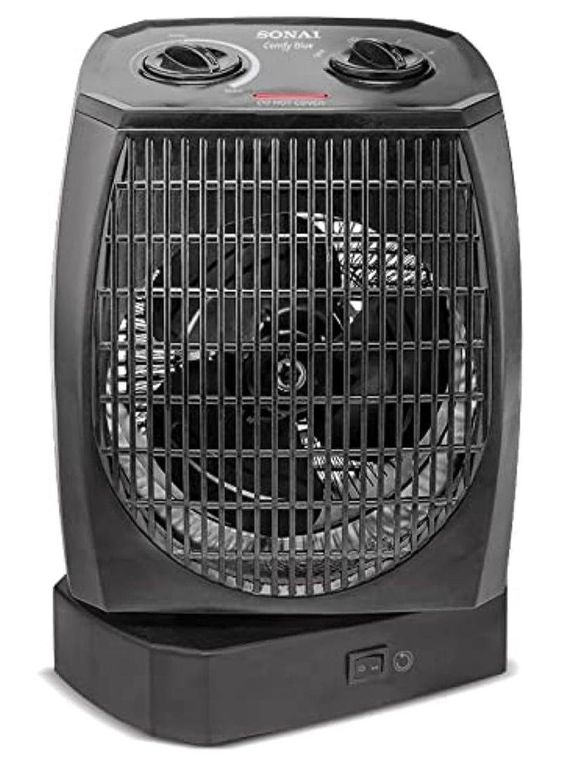 سوناي مدفأة كومفي بمروحة زرقاء من سوناي، 1000 2000 واط، اسود - MAR – 910 - Image 4