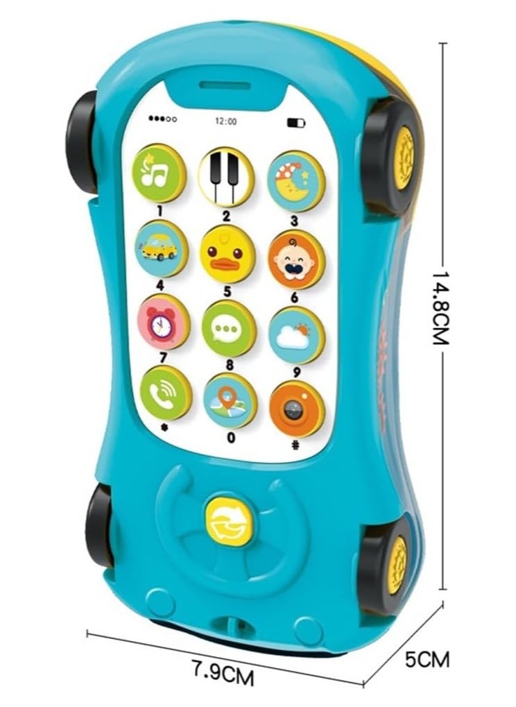 TOY GARDEN - 2-in-1 Transparent Gear Car & Toy Phone - An educational car toy with visible gears, light, and music, doubling as a simulation phone for interactive learning. Ideal for kids ages 3+ - Image 1