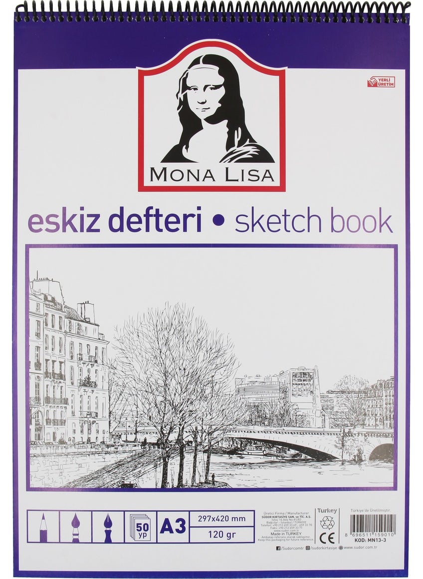 Mona Lisa - String Sketch Notebook A3 50 Sheets 120 gr - Image 1