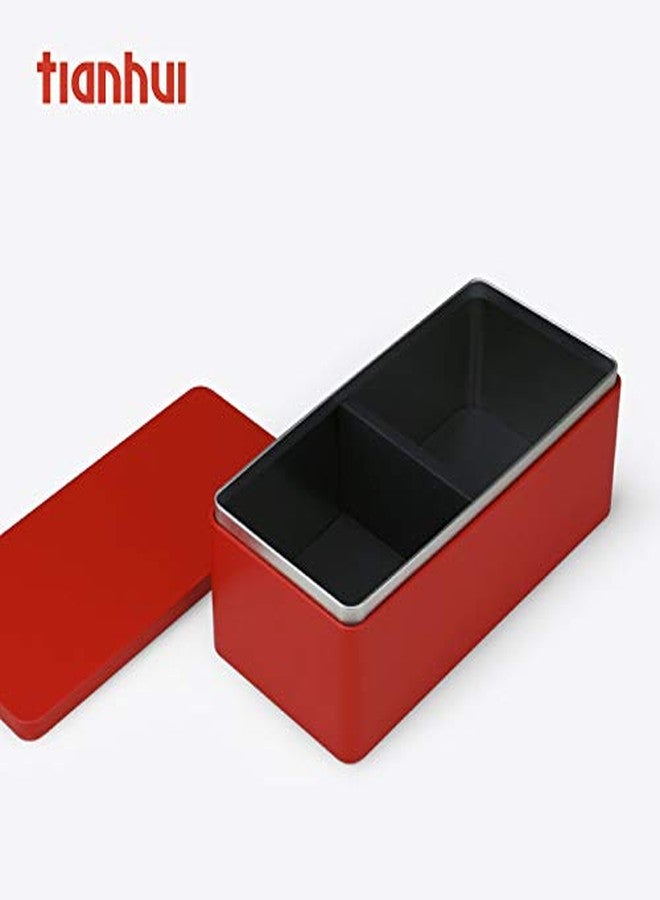 Tianhui Food Storage Containers Tin Box with Airtight Lids Kitchen Pantry Organization Metal Box, Chinese Red, S - Image 2