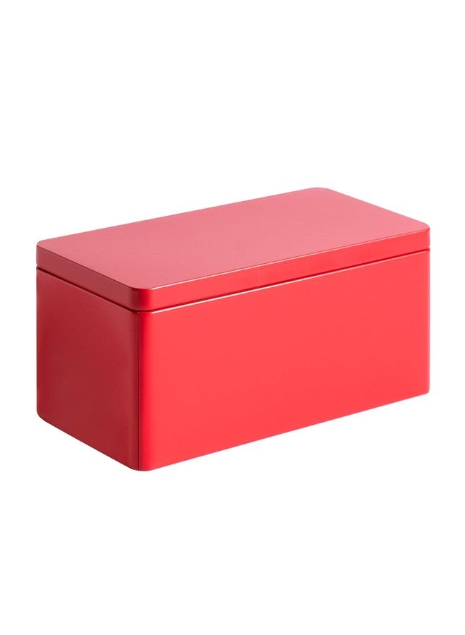 Tianhui Food Storage Containers Tin Box with Airtight Lids Kitchen Pantry Organization Metal Box, Chinese Red, S - Image 1