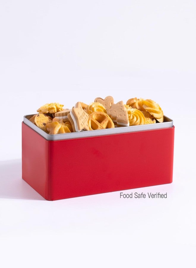 Tianhui Food Storage Containers Tin Box with Airtight Lids Kitchen Pantry Organization Metal Box, Chinese Red, S - Image 3
