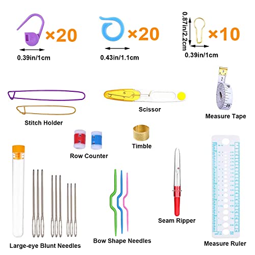 Mdoker Crochet Kit for Beginners, 100 Pieces Complete Kit with Yarn, Soft Grip & Aluminum Hooks, Ergonomic Design, Ideal Gift, Case Included - Image 4