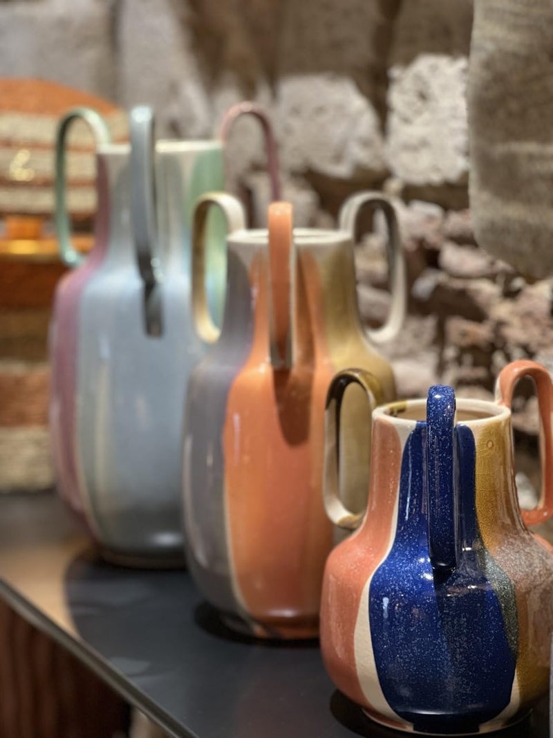 BS B&S Modern Ribbed Ceramic Flower Vase - Image 2