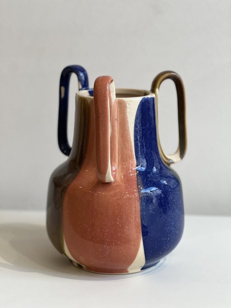 BS B&S Modern Ribbed Ceramic Flower Vase - Image 1