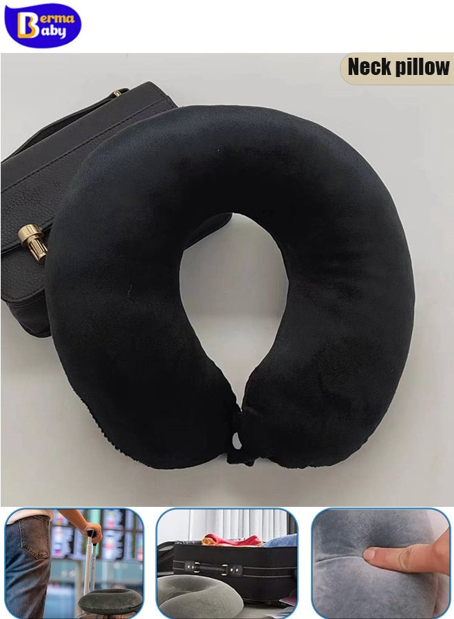 Berma Baby وسادة طائرة لدعم الرأس والرقبة، وسادة سفر، وسادة استراحة غداء المكتب، وسادة رقبة للسفر، وسادة على شكل حرف U للطائرة والسيارة، وسادة رقبة على شكل حرف U، مناسبة جدًا للسفر - Image 1