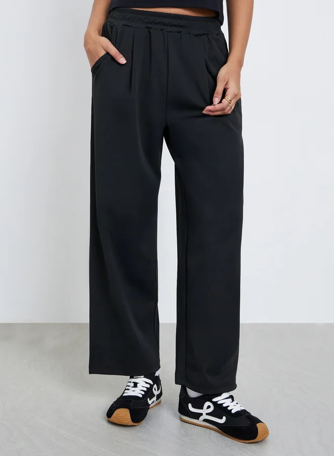 Styli Styli Women Black Barrel Fit Wide Leg Trousers